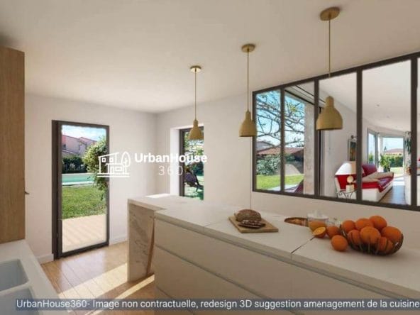 Cuisine-séjourpiscine